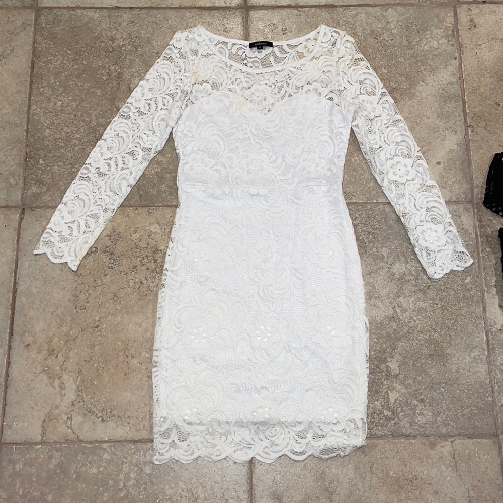 Ambiance White Lace Mini Dress